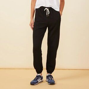 Monrow Black Jogger Sweatpants | Soft Luxe Lounge Athleisure Pants Small